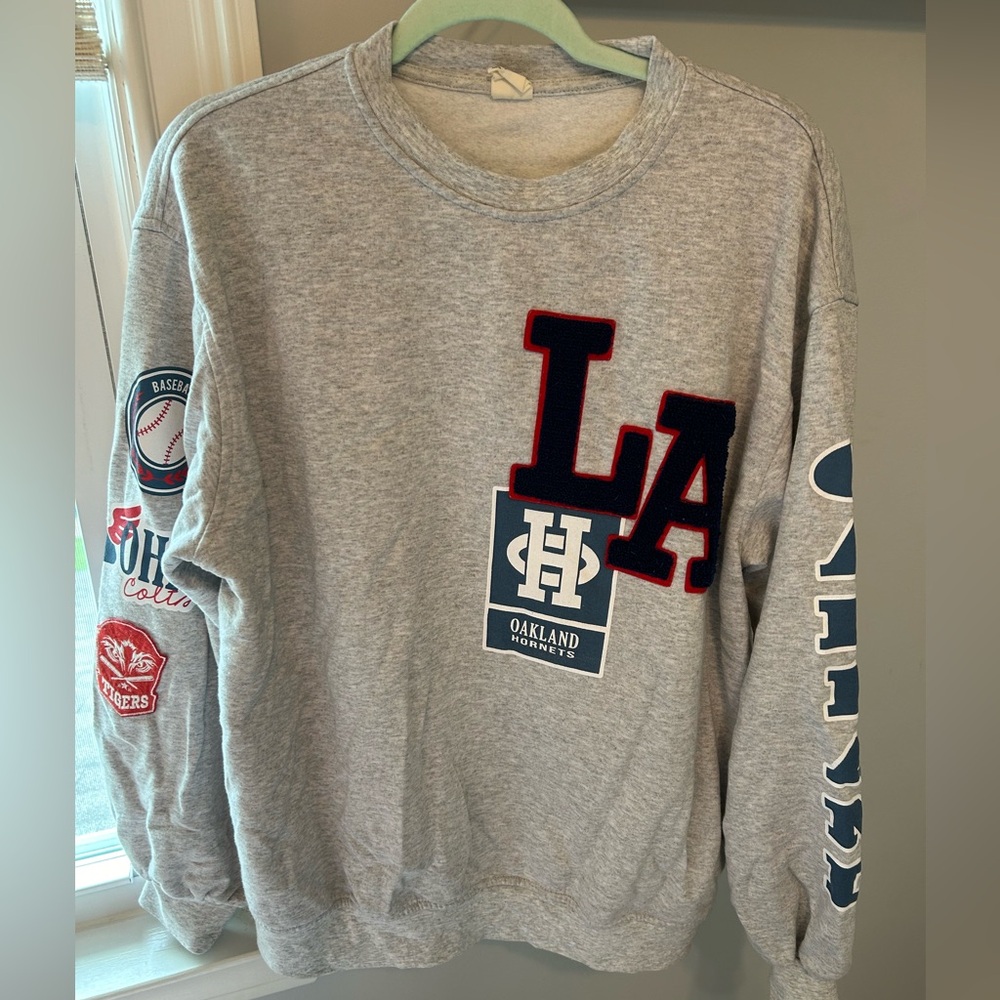 Grey Urban Outfitters Patch Crewneck
